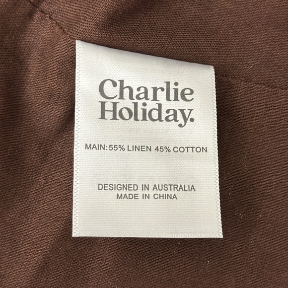 Charlie Holiday Chocolate Brown Diana Linen & Cotton Bra Top.  Small (4)… - Picture 9 of 10